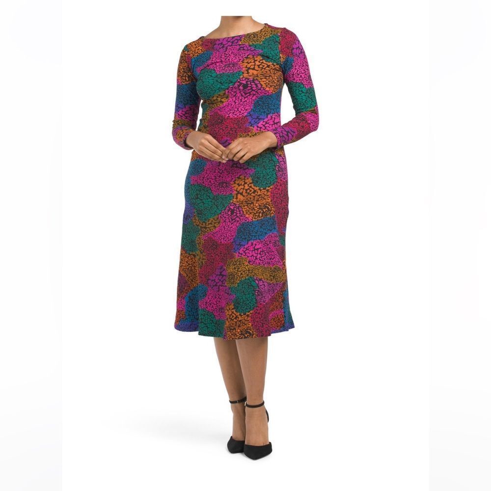 Farm Rio Rainbow Mix Jersey Dress - Picture 2 of 5